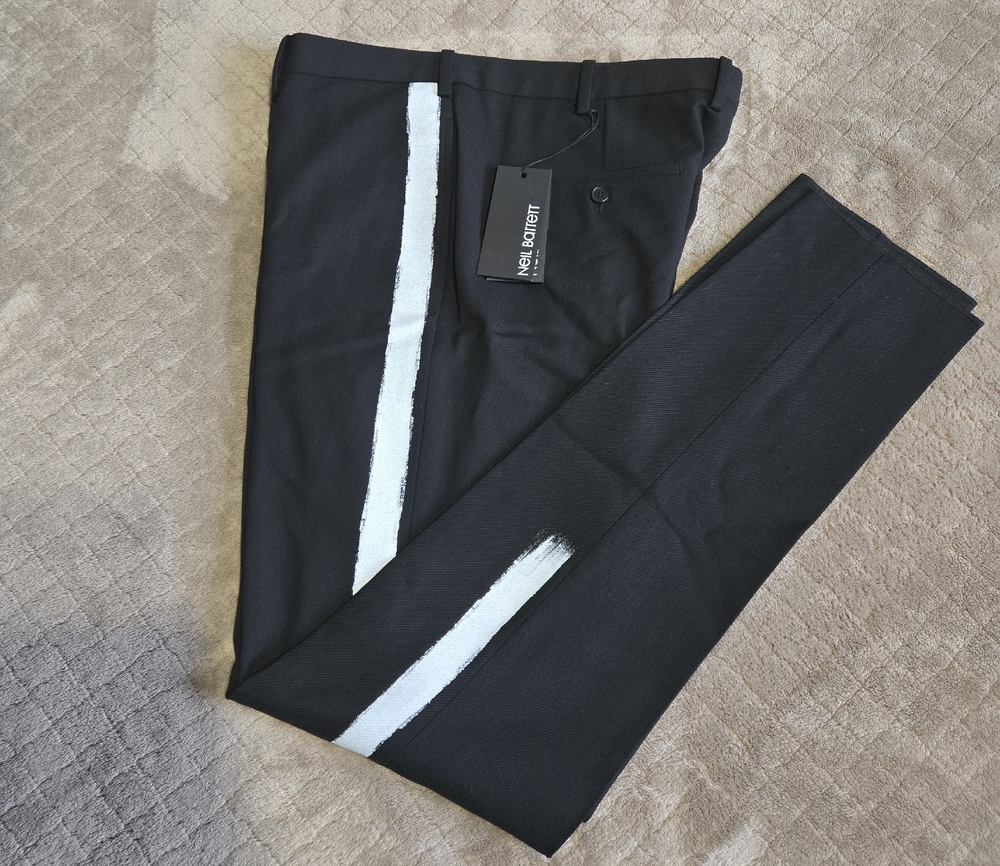 Neil Barrett Black Trousers with White Accent